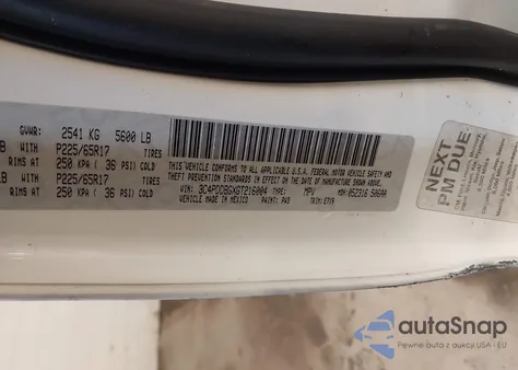 2016 Dodge Journey Sxt z USA, uszkodzony, nr VIN 3C4PDDBGXGT216004